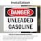 Signmission Unleaded Gasoline, 10 in W x Rectangle, Vinyl Decal OS-2PACK-DS-D-710-L-1281 - alternate 6